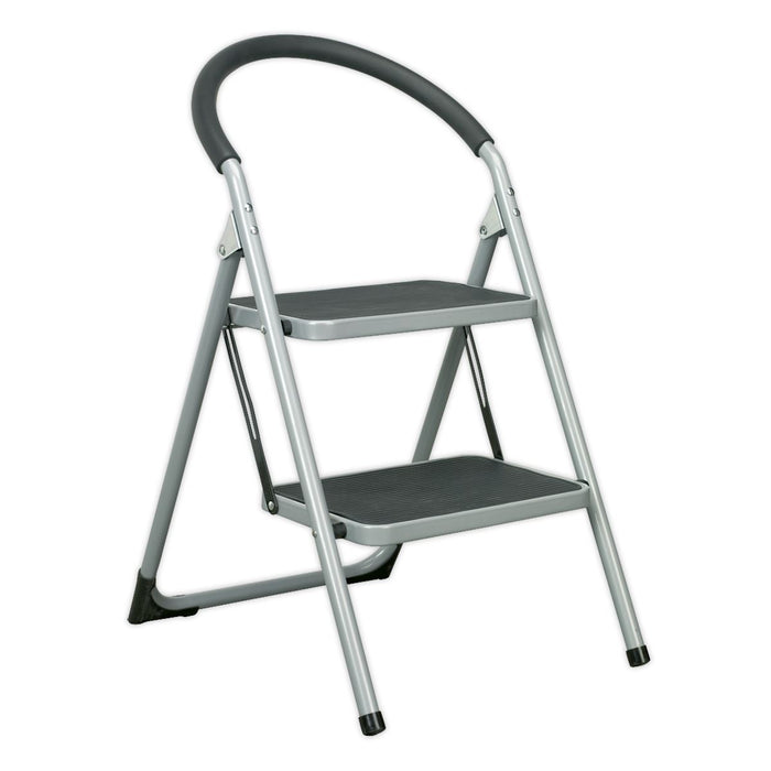 Sealey Step Stool 2-Tread 150kg Capacity EN14183 ASL2 Sealey  - Dynamic Drive