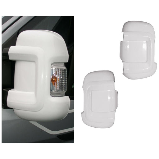 Milenco Van Mirror Protectors White fits Fiat Ducato Peugeot Boxer Citroen Relay Milenco  - Dynamic Drive