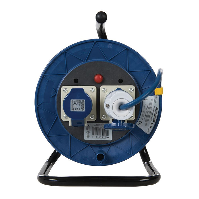 Powermaster Industrial Cable Reel Freestanding 16A 230V 2-Gang 25m 851543 Powermaster  - Dynamic Drive