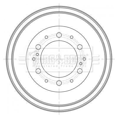 Genuine Borg & Beck Brake Drum fits Toyota HiAce 2.5 D4D 0909 BBR7261 Borg & Beck  - Dynamic Drive