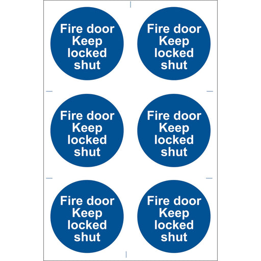 Draper Fire Door Keep Locked' Mandatory Sign (Pack of 6) 72120 Draper  - Dynamic Drive