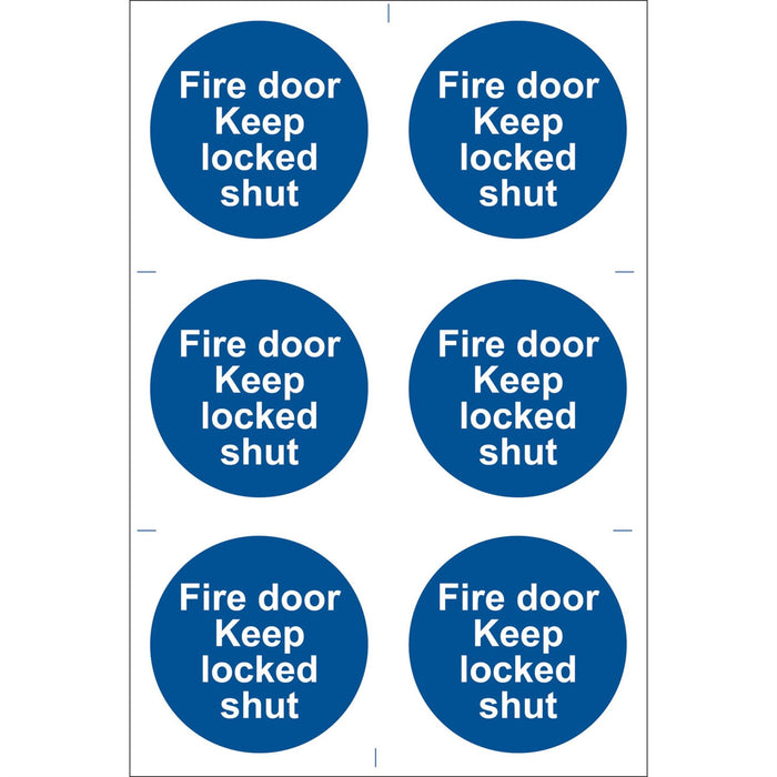 Draper Fire Door Keep Locked' Mandatory Sign (Pack of 6) 72120 Draper  - Dynamic Drive