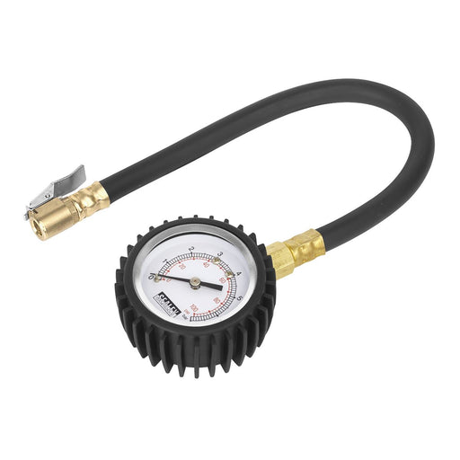 Sealey Tyre Pressure Gauge with Clip-On Chuck 0-7bar(0-100psi) TST/PG6 Sealey  - Dynamic Drive