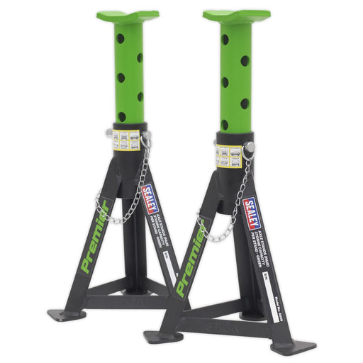 Sealey AXLe Stands (Pair) 3 Tonne Capacity per Stand Green AS3G Sealey  - Dynamic Drive