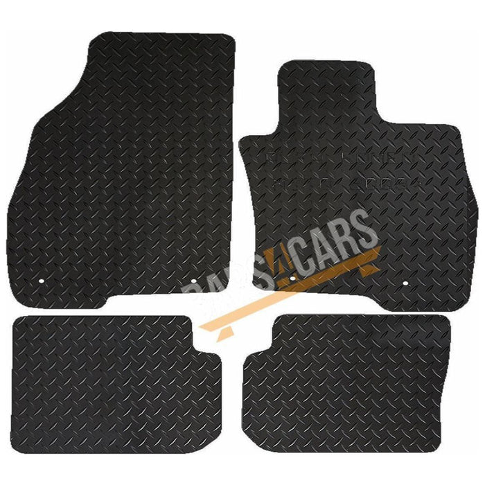 White Trim Tailored Rubber Car Mats for Alfa Romeo Mito 08 ON Set of 4 With 4 Clips UKB4C  - Dynamic Drive