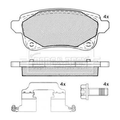 Genuine Borg & Beck Rear Brake Pads fits Renault Espace V 4WD 1.6 215 BBP2539 Borg & Beck  - Dynamic Drive