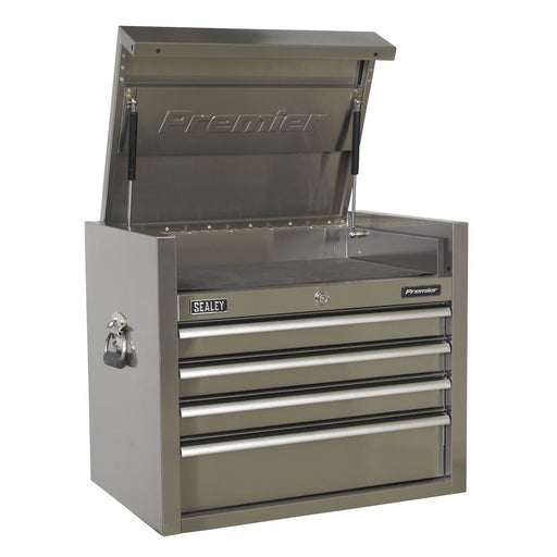 Sealey Topchest 4 Drawer 675mm Stainless Steel Heavy-Duty PTB66004SS Sealey  - Dynamic Drive