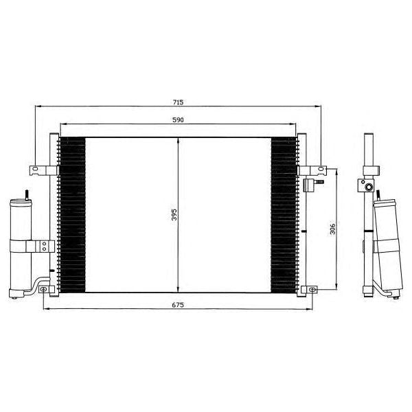 NRF Air Con Condenser fits Chevrolet Lacetti Nubira Daewoo Lacetti Nubira