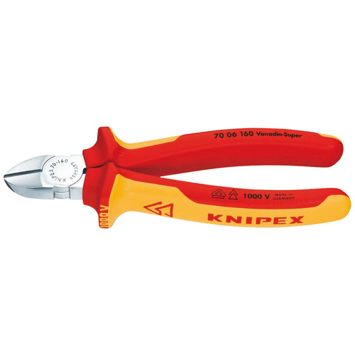 Draper Knipex 70 06 160 SBE Fully Insulated Diagonal Side Cutter, 160mm 81262 Draper  - Dynamic Drive