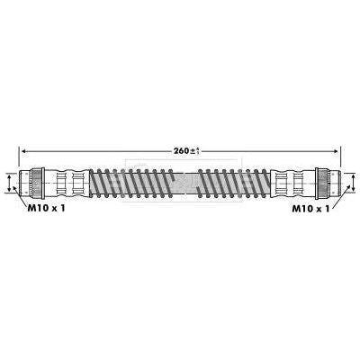 Genuine Borg & Beck Brake Hose fits Horseshoe Clip x5 BBH6746