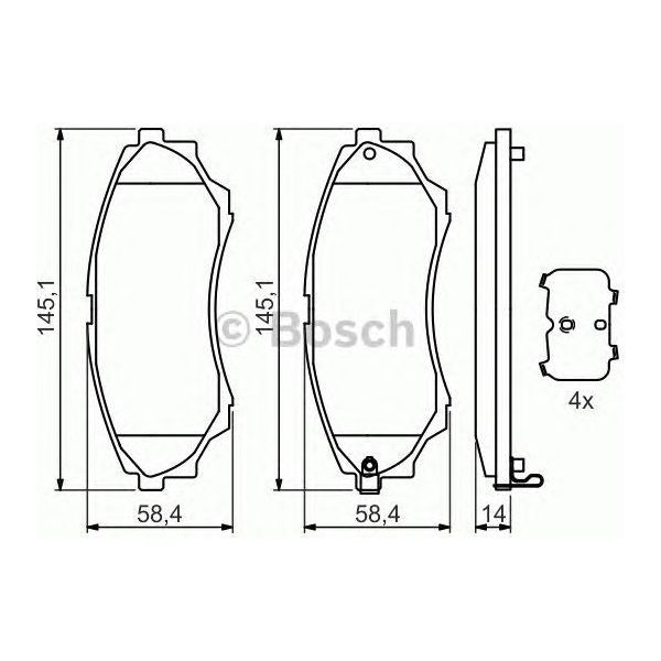 Genuine Bosch Brake Pad Set Bp1213 fits Ford Usa Ranger TDCi - 2.5 - 05-11 09864