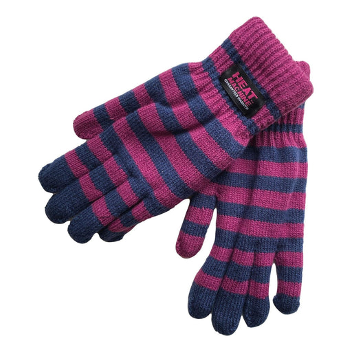 Ladies striped thermal insulated gloves (assorted colours) 3066 Unbranded  - Dynamic Drive