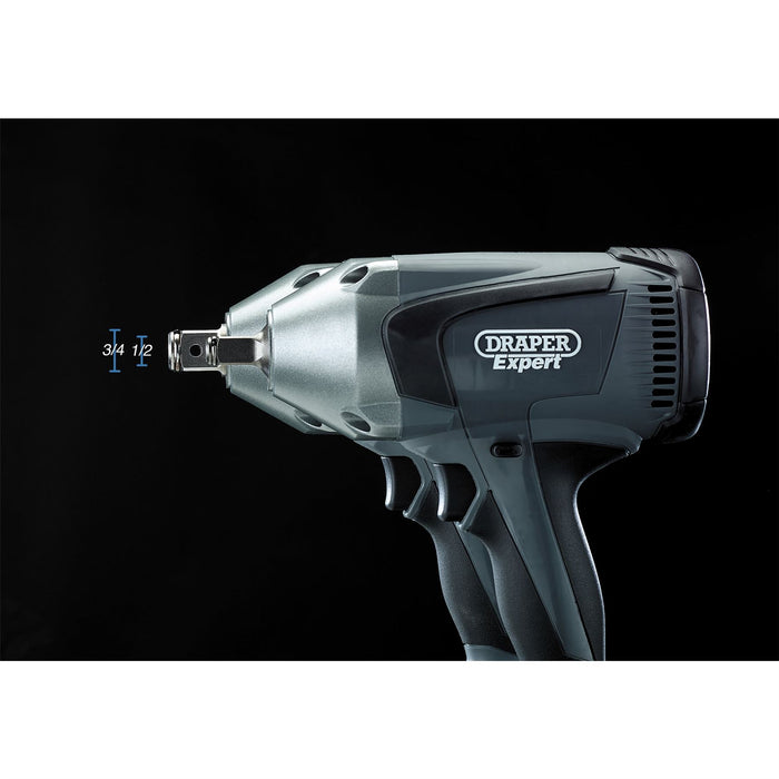 Draper XP20 20V Brushless High-Torque Impact Wrench, 3/4", 1060Nm, 2 x 4.0Ah Bat Draper  - Dynamic Drive