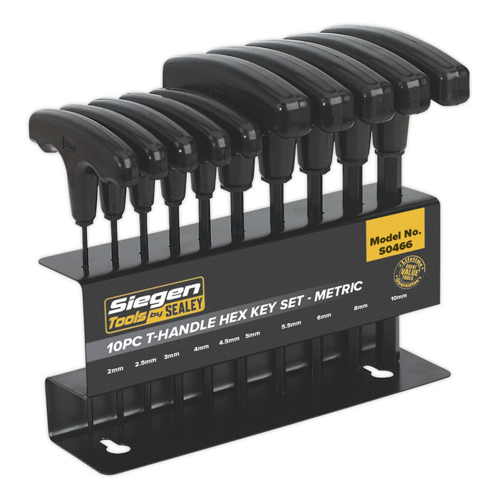 Sealey Hex Key Set 10pc T-Handle Metric S0466 Sealey  - Dynamic Drive