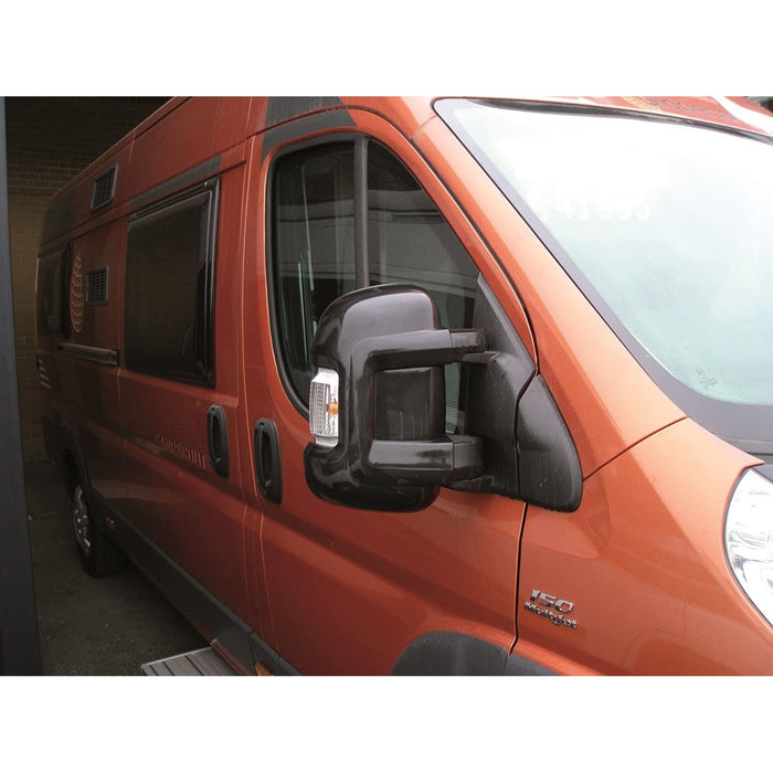 Milenco Motorhome Mirror Protectors Black Pair Short Arm Ducato, Boxer, Relay