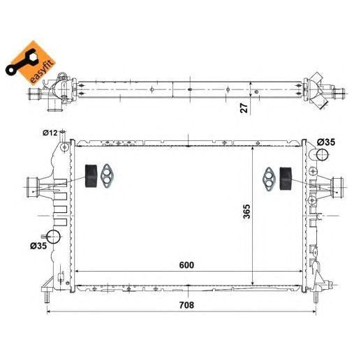 NRF Radiator fits Vauxhall Astra Zafira Opel Astra Zafira Zafira / Zafira Famil NRF  - Dynamic Drive