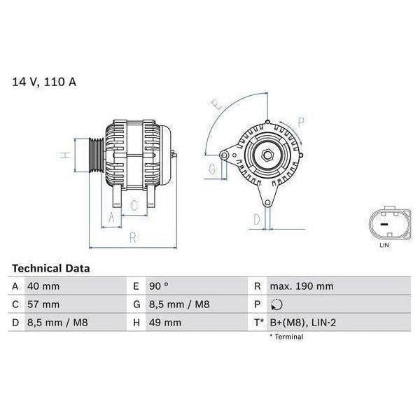 Bosch Reman Alternator 8391 0986083910