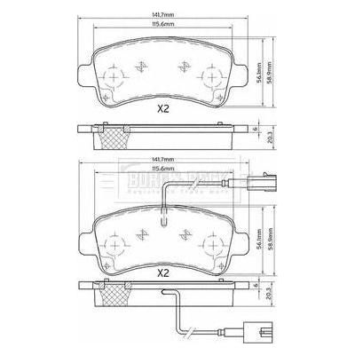 Genuine Borg & Beck Rear Brake Pads fits PSA JumperBoxerDucato 0714 BBP2560 Borg & Beck  - Dynamic Drive