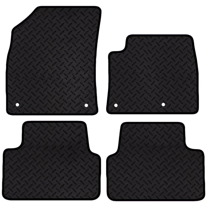 Tailored fit Rubber Floor Mat for Vauxhall Crossland X 2017 + Blue trim UKB4C  - Dynamic Drive