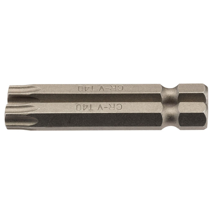 Draper TX-STAR Insert Bit, 1/4" Hex, 50mm Long, T40 (Pack of 2) Draper  - Dynamic Drive