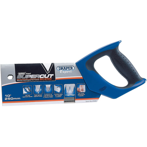 Draper Supercut Soft Grip Hardpoint Tenon Saw, 250mm/10", 11tpi/12ppi Draper  - Dynamic Drive