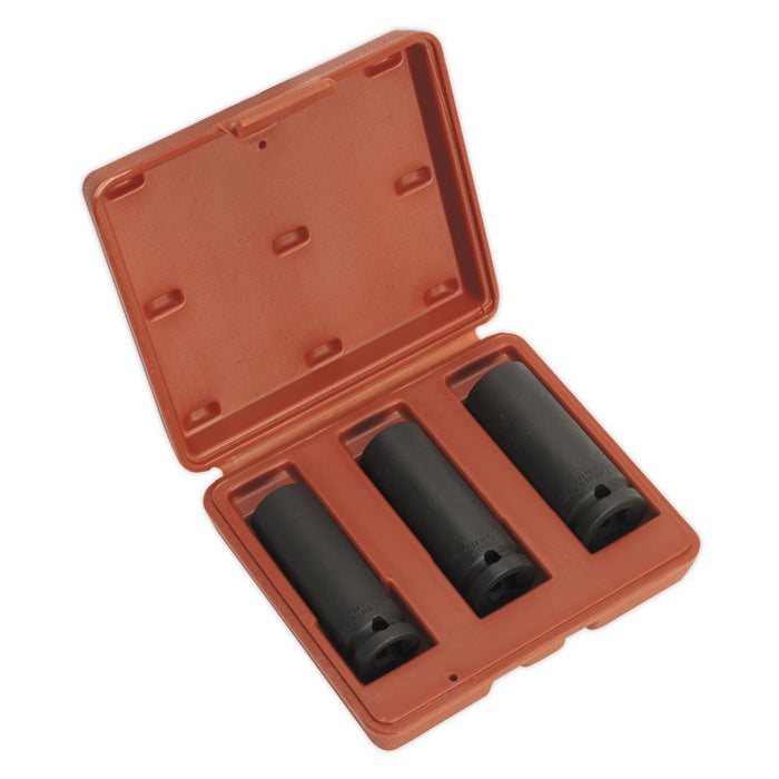 Sealey Impact Socket Set 3pc Deep 1/2"Sq Drive SX043