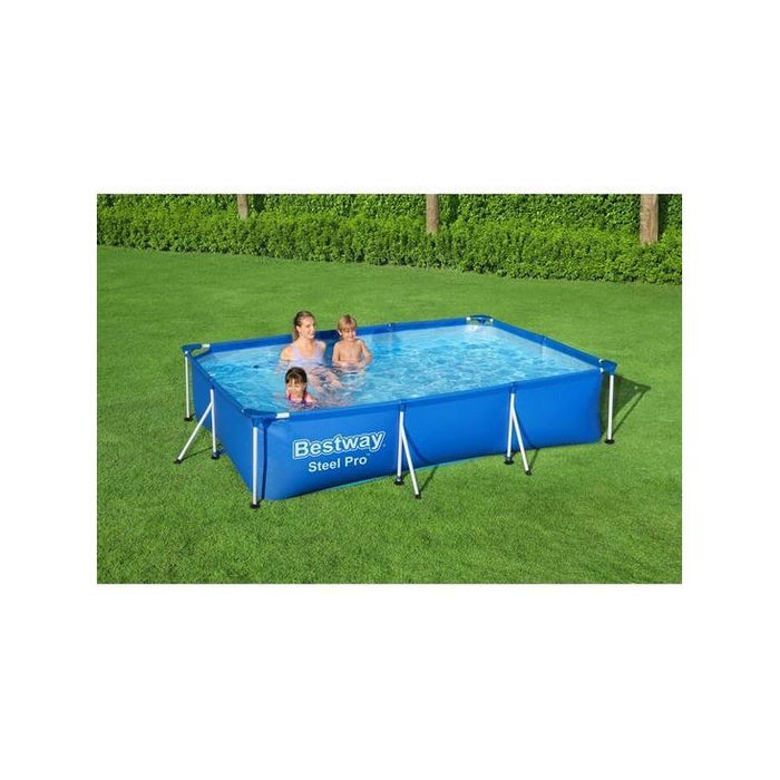 Bestway Rectangular Steel Frame Swimming Pool 3.00m x 2.01m x 66cm 9.1 Ft UKB4C  - Dynamic Drive