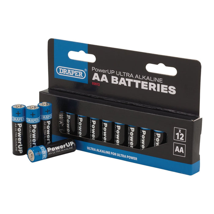 Draper PowerUP Ultra Alkaline AA Batteries (Pack of 12) 03972 Draper  - Dynamic Drive