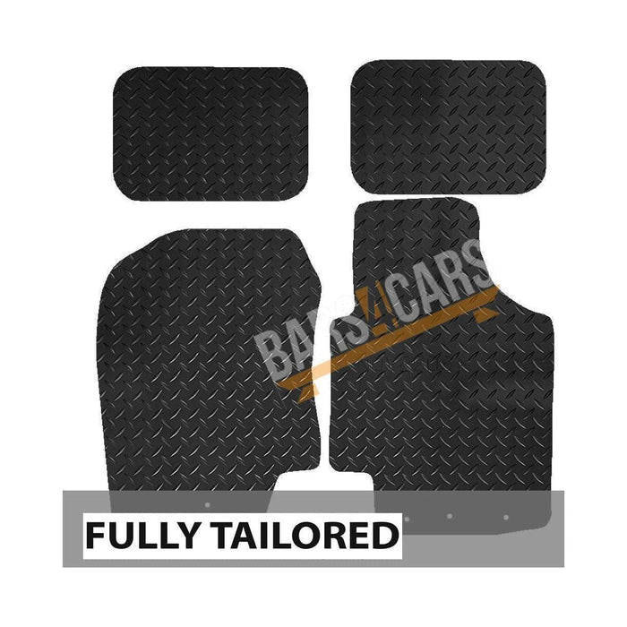 White Trim Tailored Black Rubber Car Mats for Hyundai I-20 Set of 4 With 4 Clips UKB4C  - Dynamic Drive