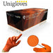 100 x Large Unigloves protect orange HD textured pattern nitrile Pro.Tech gloves Uniglove  - Dynamic Drive