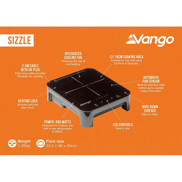 Vango Sizzle Induction Hob Single Portable Outdoor Camping Caravan & Motorhome Vango  - Dynamic Drive