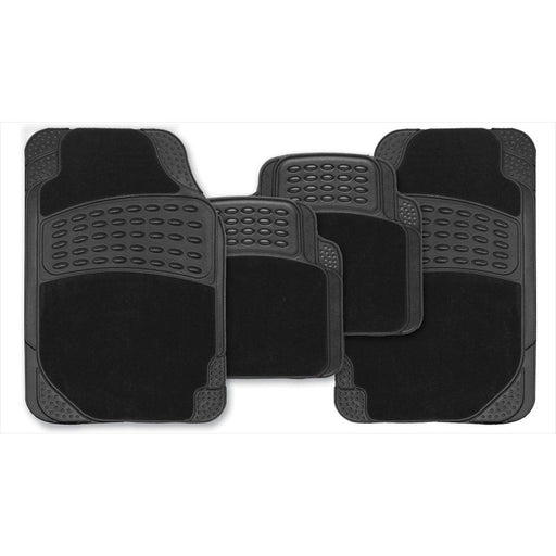 Heavy Duty Rubber & Carpet Floor Mats Set  Universal Fit UKB4C  - Dynamic Drive