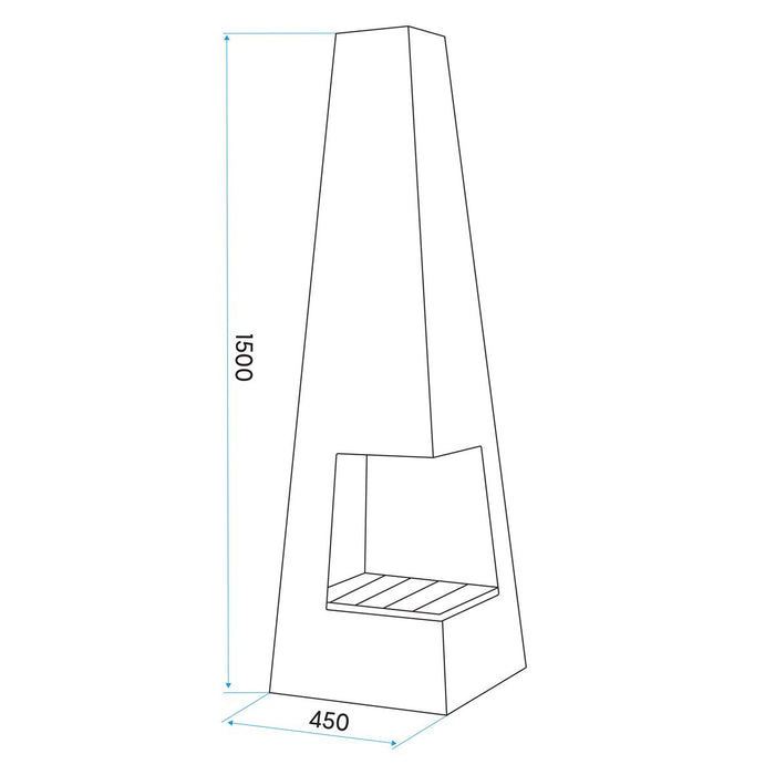 Dellonda Chiminea Wood Burner Heater for Outdoors W45cm x H150cm Corten Steel Dellonda  - Dynamic Drive