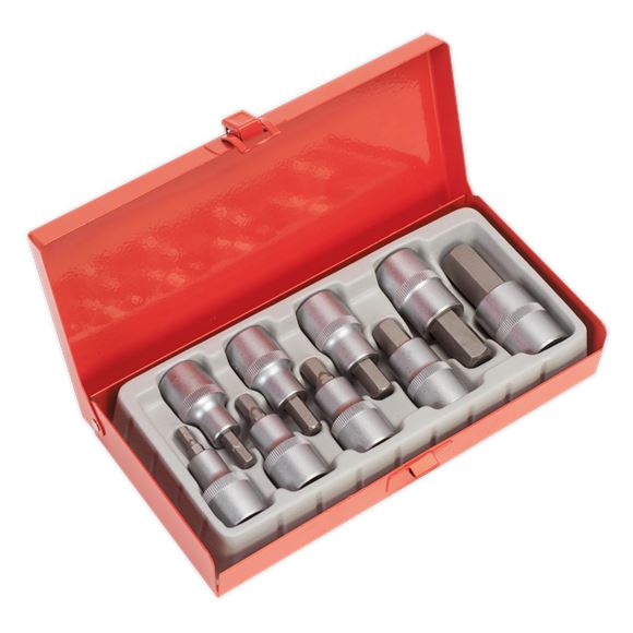 HEX SOCKET BIT SET 9PC 1/2inchSQ DRIVE Sealey  - Dynamic Drive