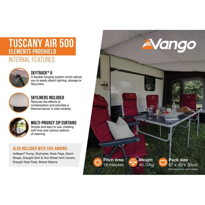 Vango Tuscany Air 500 Elements ProShield Caravan Awning Vango  - Dynamic Drive