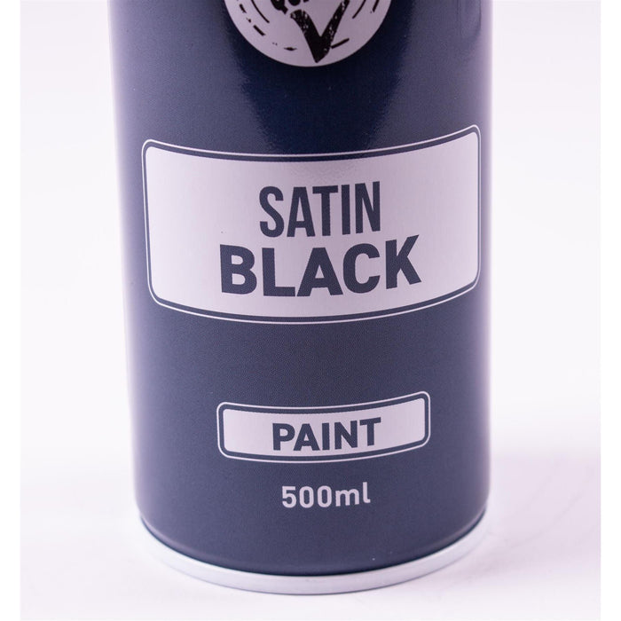 AUTOTEK SATIN BLACK PAINT SPRAY AEROSOL 500ml HIGH COVERAGE SATIN BLACK UKB4C  - Dynamic Drive