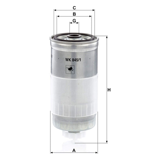 Genuine Mann Fuel Filter for Audi 1.9/2.5 Tdi WK845/1 Mann & Hummel  - Dynamic Drive