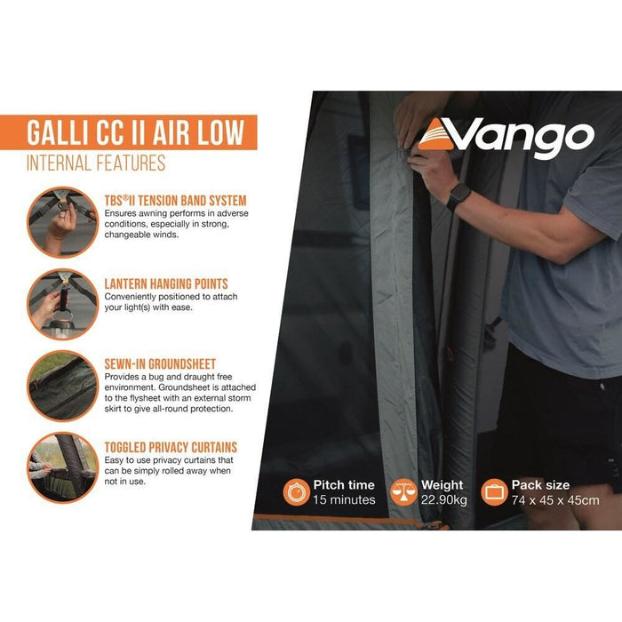 Vango Galli CC II Air Low Drive Away Awning  (180 - 210cm) Campervan Vango  - Dynamic Drive