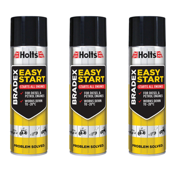 3x Holts Bradex Easy Start Petrol Diesel Car Van Truck Starting Engine Spray Aid Holts  - Dynamic Drive