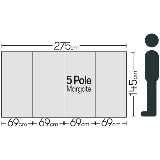 5 Pole Multicoloured Polythene Windbreak 1442 Quest  - Dynamic Drive