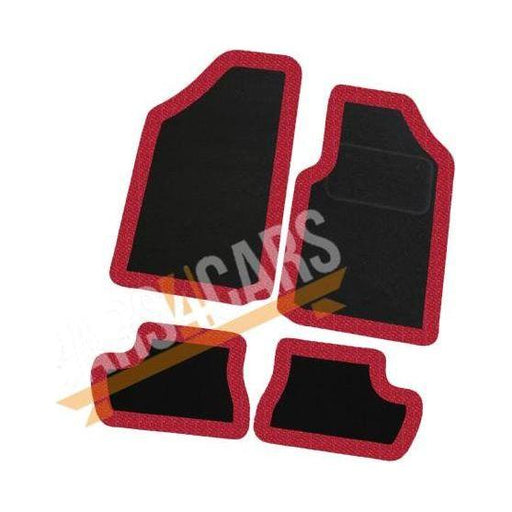 Fully Tailored Red Trim Carpet Mats for Citroen C2 Set of 4 UKB4C  - Dynamic Drive