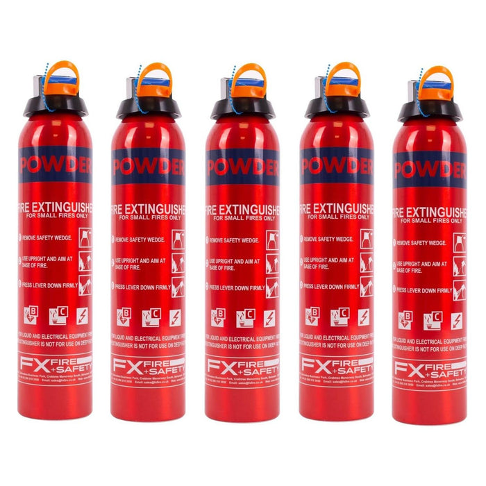 5 x 600G Gram Bc Powder Fire Extinguisher Car Home Caravan Van Portable Compact UKB4C  - Dynamic Drive