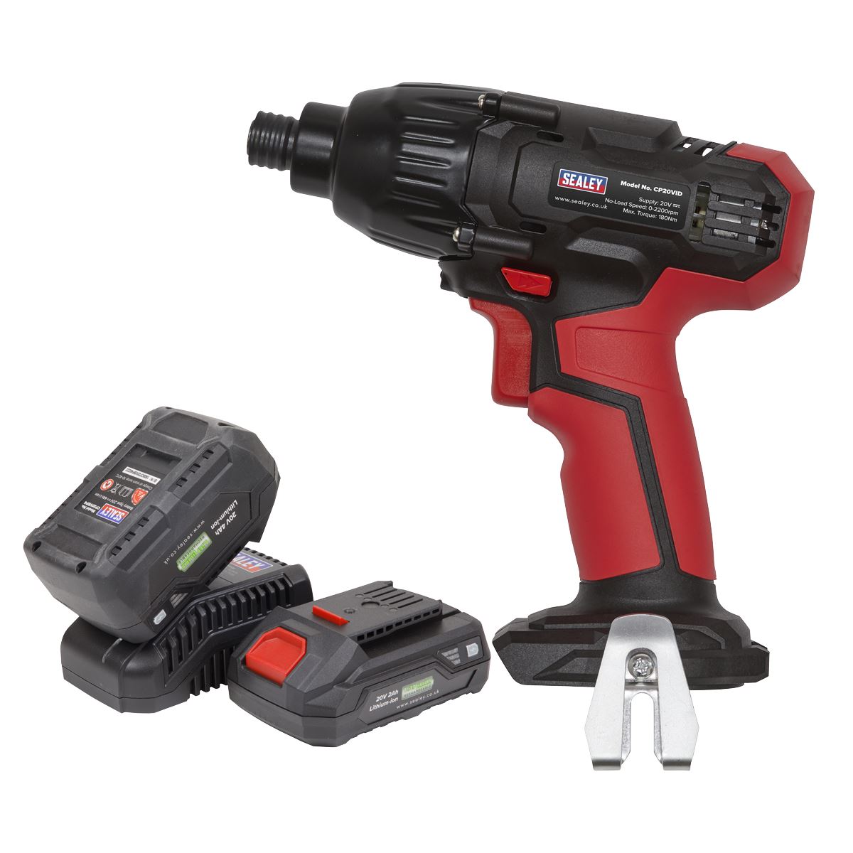 Sealey Impact Driver Kit 1/4"Hex Drive 20V SV20 Series 2 Batteries CP20VIDKIT Sealey  - Dynamic Drive