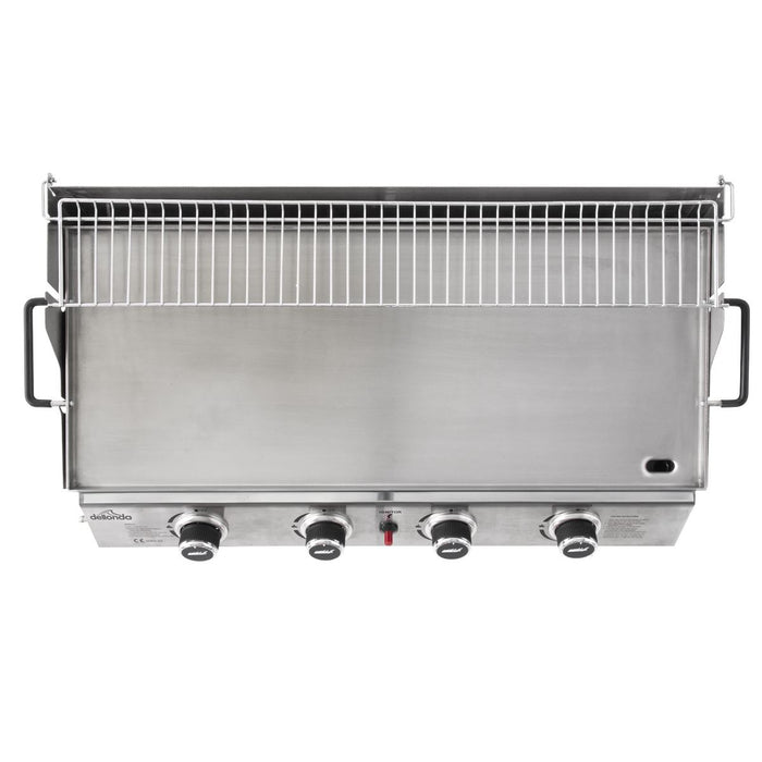 Dellonda 4 Burner Stainless Steel Portable Gas Plancha with Warming Rack 10kW Dellonda  - Dynamic Drive