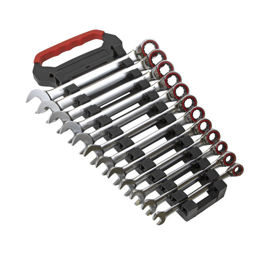 Sealey Reversible Ratchet Combination Spanner Set 12pc Metric Platinum Series Sealey  - Dynamic Drive