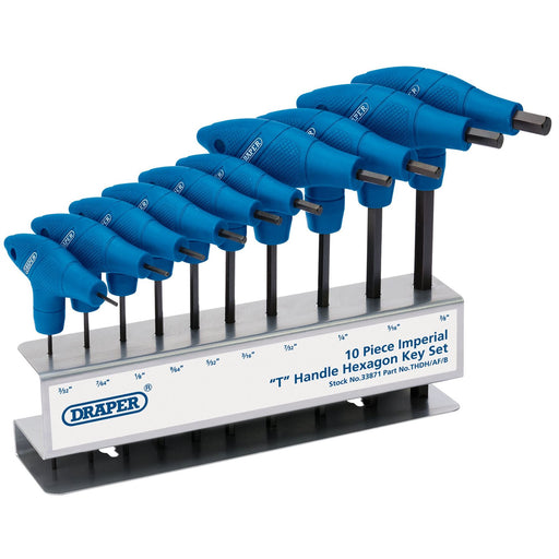 Draper Imperial T-Handle Hex Key Set (10 Piece) 33871 Draper  - Dynamic Drive