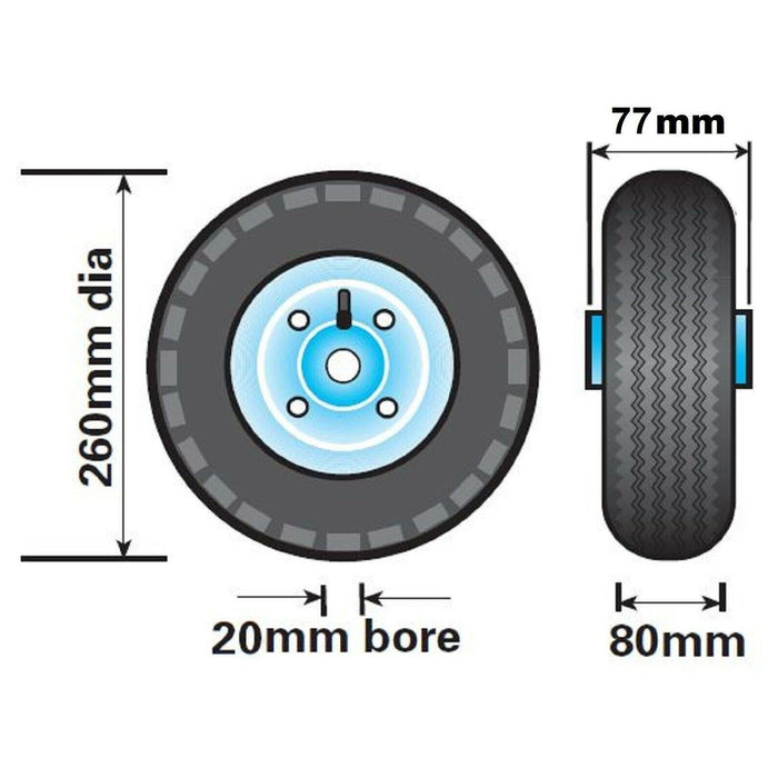 Maypole Jockey Wheel Spare Wheel - Pneumatic Tyre - For MP4375 Maypole  - Dynamic Drive