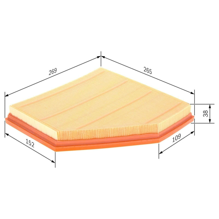 Bosch Car Air Filter S0270 fits BMW 3 330e Plug-in Hybrid - 2.0 - 15-18 F0264002