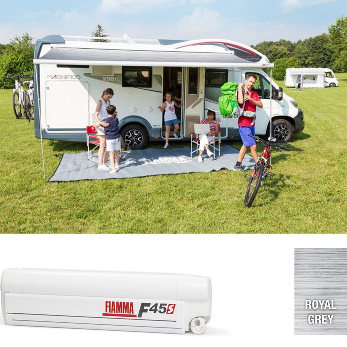 Fiamma Polar White F45S 300 Awning Royal Grey Fabric