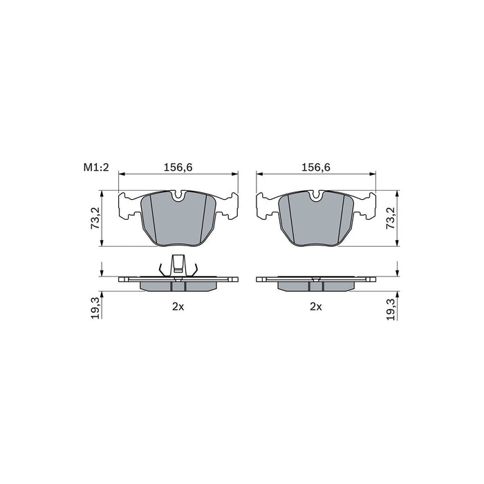 Genuine Bosch Brake Pad Set Bp330 fits BMW X5 - 3.0 - 03-06 0986494028